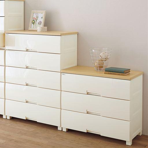 フィッツプラス/チェスト(引き出しロック機能付き ホコリが入りにくい)■カラー：ナチュラル ■サイズ：B(幅35/4段),P(幅65/7段)の商品写真